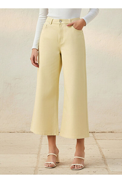 DNM Wide Leg High-Rise Jeans Cropped Cotton