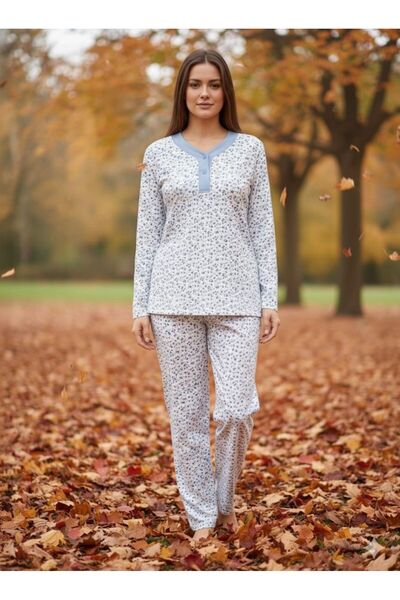 AYSUN TEKSTİL Women's Plus Size Buttoned Collar Floral Patterned Long Sleeve ...