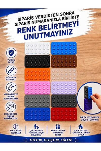 Lionix Vakumlu Silikon Vantuzlu Yapışkanlı Telefon Tutucu 12 Renk Seçeneği