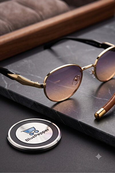 BluePepper Oval Glasses with Metal Frame Unisex Sunglasses 50-18-150 Ekartman...