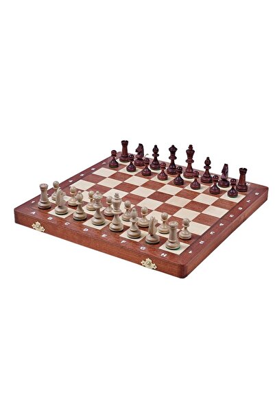 Sunrise Chess & Games Tournament chess Top Bottom Set No. 4 (intarsia) New Li...