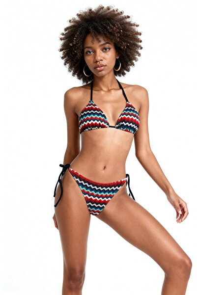 AQUELLA Multicolored Knitwear Triangle Bikini Set