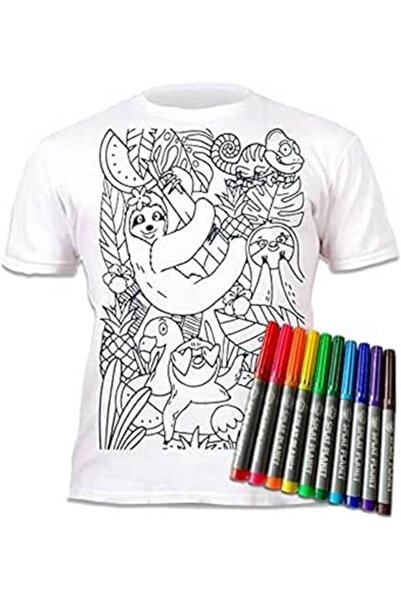 OEM Splat Planet Πλενόμενο T-Shirt Ζωγραφικής "Sloth Jungle" με Μαρκαδόρους (...