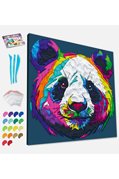 OEM Splat Planet Σετ Ζωγραφικής με Πηλό "Panda" σε Καμβά 30x30cm