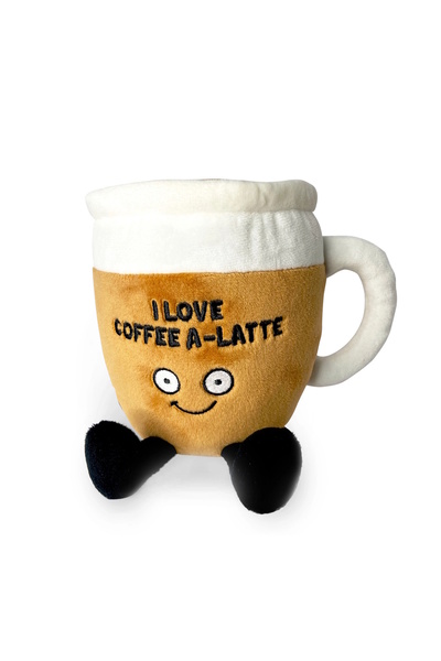 OEM Punchkins Plush Χαρούμενο Φλυτζανάκι Καφέ Λούτρινο – "I Love Coffee A-Lat...