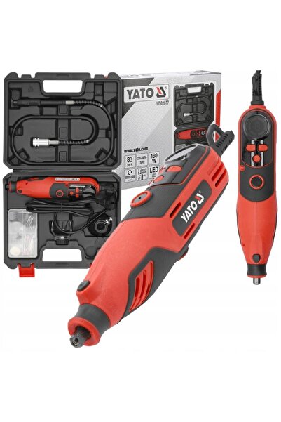 yato 130W Μίνι Ίσιος Τροχός, 6 Ταχύτητες, LED, Σετ Αξεσουάρ 83 Τεμαχίων (Επάν...