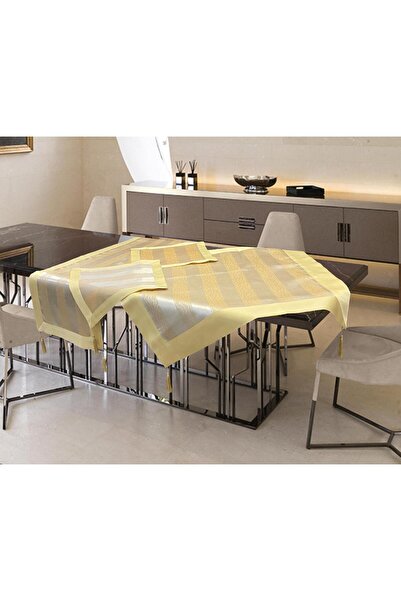 Linea Home Σετ σατέν τραπεζομάντηλων 7 τεμαχίων με μαρμάρινο περίγραμμα LH206...