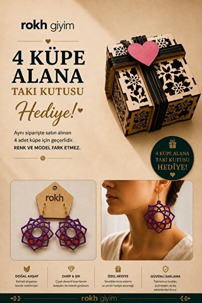 ROKH Women's Wooden Natural Handmade Design Earrings