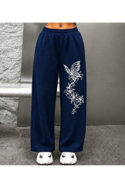 ZAVIXO Women's 100% Cotton Oversize Cat Print Sweatpants – Wide Leg Relaxed F...