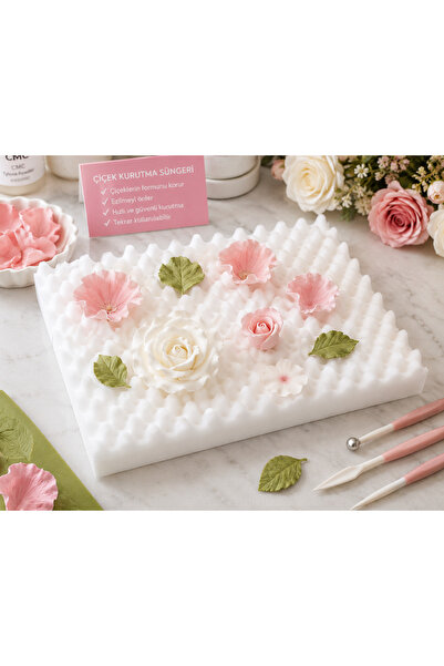 Ege Pastacılık Çiçek Kurutma Süngeri Kabartmalı Flower Drying Foam Şeker Hamu...