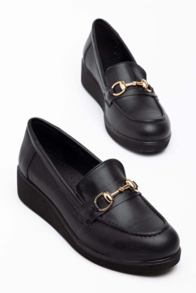 Dilimler Ayakkabı Large Size Women's Lace-Up Shoes with Black Buckle and Stit...