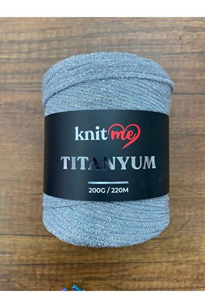 knitme Titanium Glitter Bag and Accessory Knitting Yarn 200 Gr Silver No:6