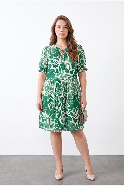 Stil Diva Bürümcük Fabric Collar Detailed Midi Dress