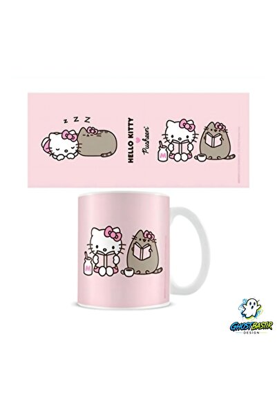 Ghostbastır Design Pusheen ve Hello Kitty Kupa Bardak | Tek Adet K0495