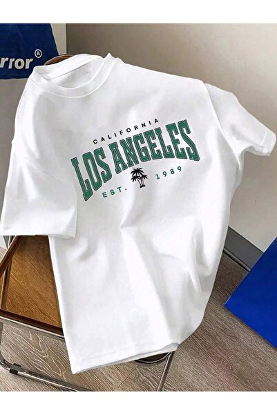 SVART WEAR Los Angeles California Printed Oversize Crew Neck Summer T-Shirt
