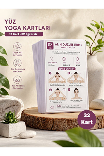 Hediyelendir Yüz Yogası Kartları - Doğal Botoks Ve Çene Hattı (Jawline) Egzer...