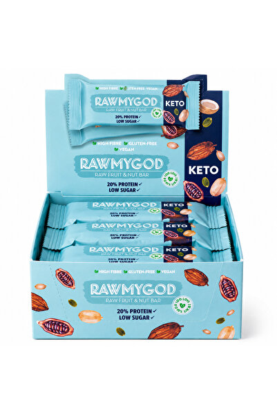 RAWMYGOD Baton Proteic Keto, 20% Proteine, Continut Redus de Zahar, Vegan, Fa...