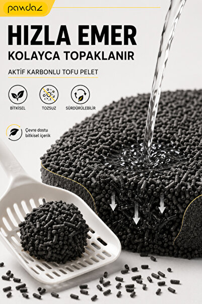 pawdaz Tofu Kedi Kumu (Aktif Karbonlu) - 10 Litre- Tozsuz, kokusuz, topaklanan
