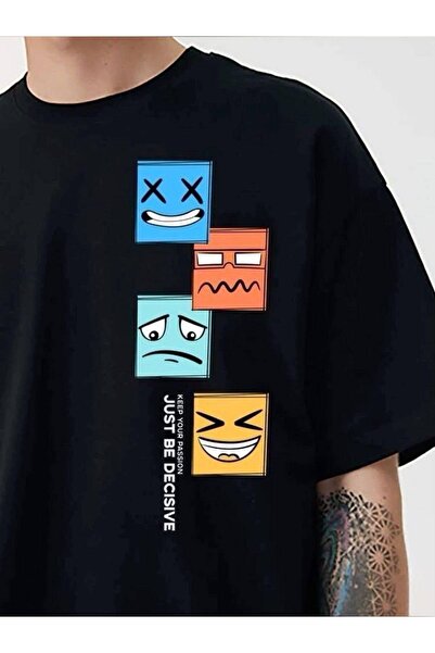 JANTIL MODA 🔥   Black Unisex Oversize 100% Cotton Crew Neck Short Sleeve T-S...