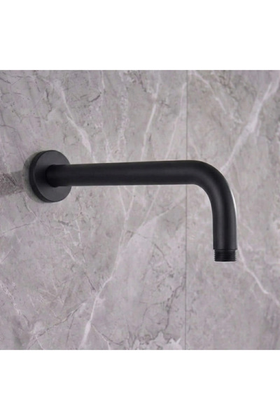 Black even Black Round Wall Mounted Curved Shower Arm 60cm - Black Even