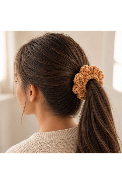 yes ticaret Knitted Pompom Hair Clip - Bulut Scrunchie Handmade - 2-Piece Handmade Knitted Clip