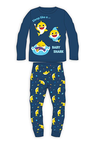 Baby Shark Pijama bleumarin 2-6 ani cu pantaloni cu talie elastică, tricot fi...