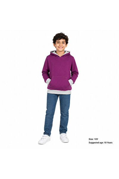 Generic Boy's Hoodie with Hood and Kangaroo Pocket, Size 10 Years