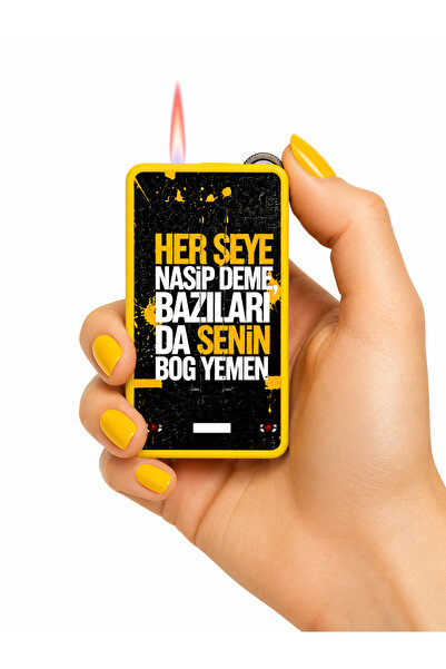 ONRSTORE Karakter Yazılı Aynalı Metal Gaz Dolumlu Çakmak – Dekoratif Baskılı ...