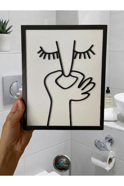 netlazerr Ahşap çerçeve-Tuvalet Banyo Tablo-Duvar Dekorasyonu