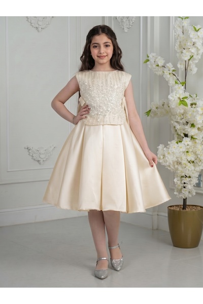 Generic Luxury Girl Dress for Party Crystal Rhinestone Dress Shiny Kids Dress