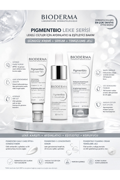 Bioderma Pigmentbio Leke Karşıtı Cilt Aydınlatıcı ve Cilt Tonu Eşitleyici 3'l...