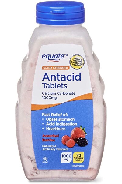 equate Comprimate antacide masticabile cu forță ultra, aromă de fructe, 72 de...