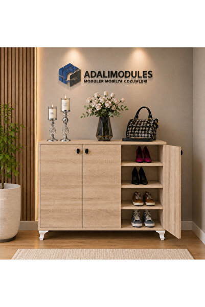 ADALIMODULES Ada 3 kapaklı Ayakkabılık Çok amaçlı 3 Kapaklı Dolap Sonoma