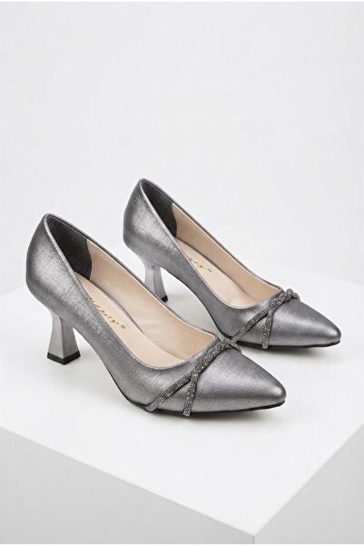 fort 80238 Comfortable Twist Stone Accessory 6 cm Heel Height Pointed Toe Wom...