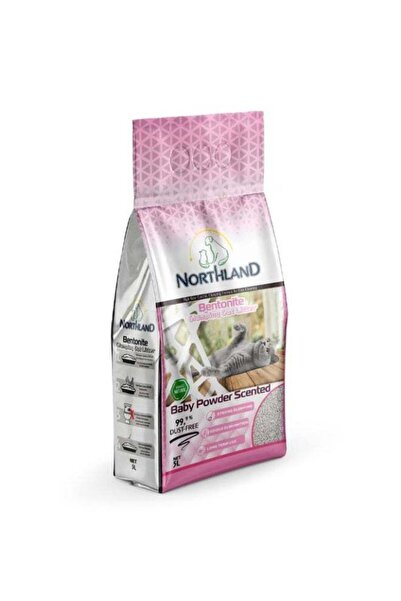 NORTHLAND Bentonite Clumping Cat Litter Baby Powder Scented 5L – Natural Whit...