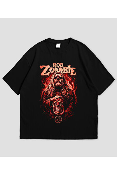 Grafftee Clothing Μπλουζάκι Rob Zombie με στάμπα, unisex, oversized