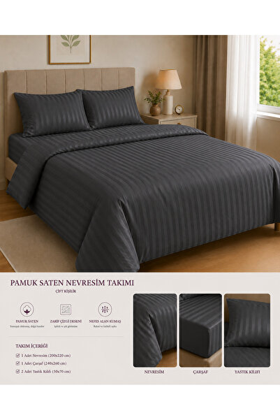 Vintero Home Cotton Satin Double Duvet Cover Set 200X220Cm