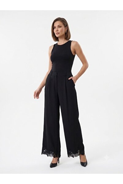 centilmen Unique Lace Detailed Wide Leg Women's Trousers 264006