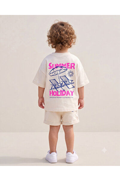 babytex تي شيرت صيفي مطبوع للأطفال مقاس كبير باللون الأبيض 100% قطن للجنسين ت...
