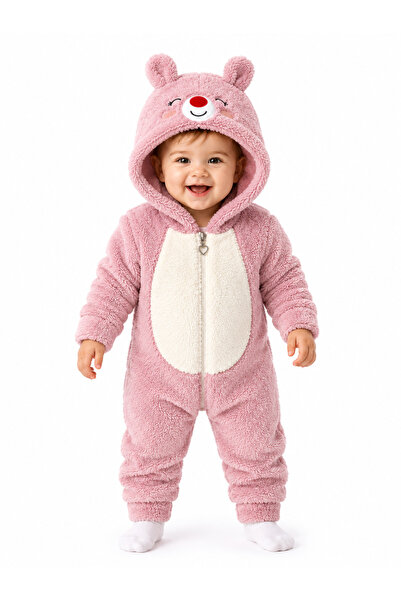 Chicsy Baby Sweet Teddy Bear Embroidery Patterned Welsoft Baby Romper Hooded ...