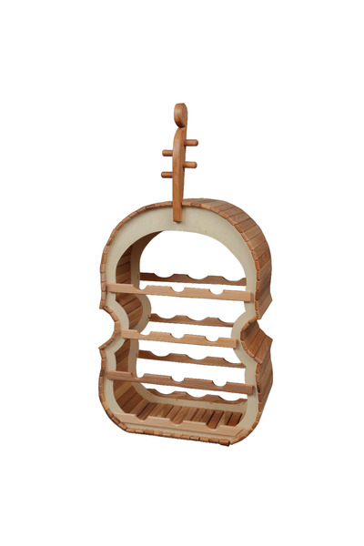 LimArt Suport Vin din Lemn „Cello Art”, Design in Forma de Violoncel, Capacit...
