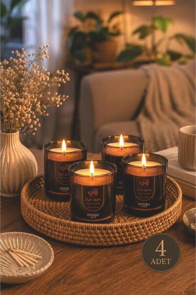 Doqu Home New Dark Amber Kokulu Mum Saydam - 170 gr 4'lü