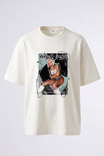Anetos Doja Cat_4 Design Printed Oversize White T-Shirt