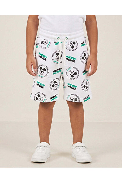 REDTAG Boys White KSA Mickey Allover Print Shorts