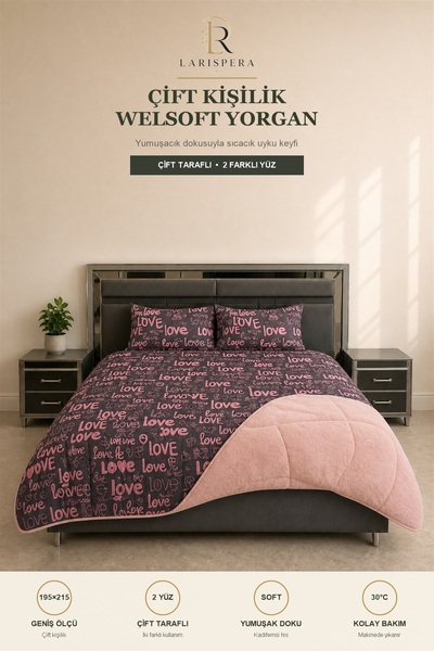 Larispera Double Welsoft Quilt Set 195X215 cm |   2 Pieces of 50X70 cm Pillow...