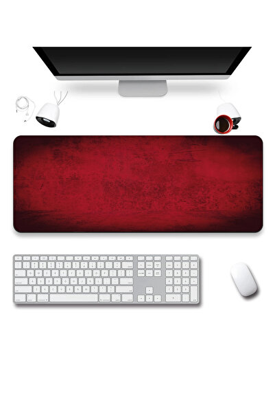 SonicTouch Mousepad pentru tastatură 40x90cm Textură roșie, fără cusături, ne...