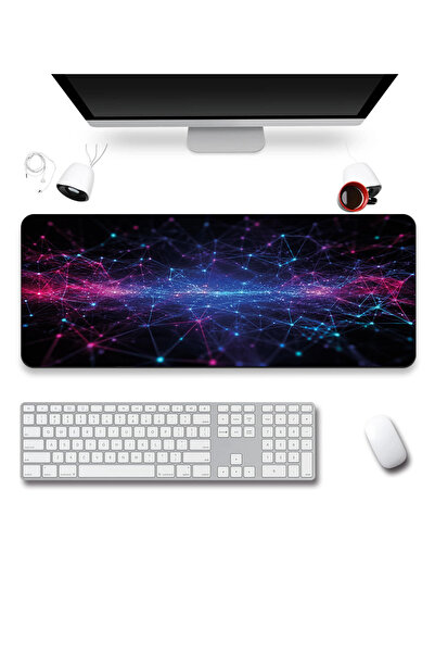 SonicTouch Mousepad pentru tastatură 40x90cm Cyber Texture, fără cusături, ne...
