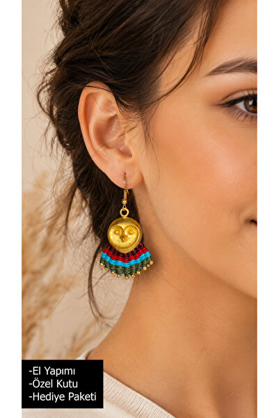 HER ŞEY NOTA www.herseynota.com Handmade Owl Figured Macrame Earrings – Bohem...
