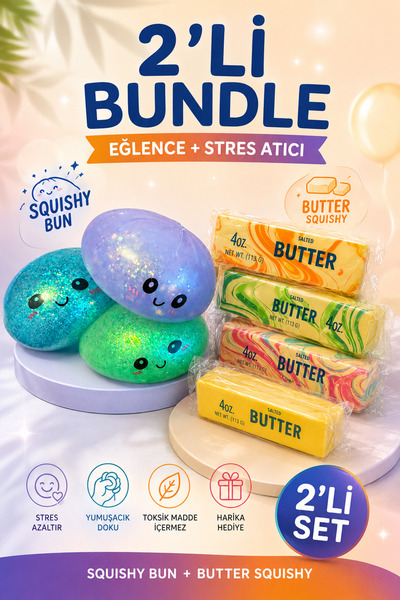 Gezinfini Hediyelik Büyük Boy Simli Çin Mantısı + Tereyağ Moji | Kawaii Squis...