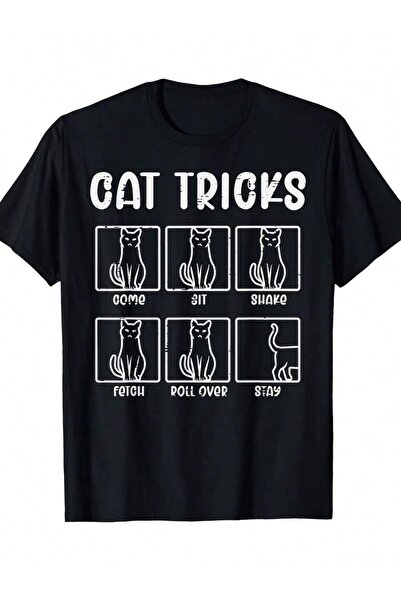 9TAY تي شيرت برسومات 'Cat Trick' المضحكة للرجال والنساء - 100% قطن، أكمام قصي...